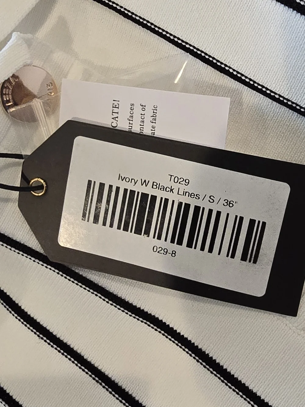 NWT Aleeza Paris White w Black Stripes Knit Cardigan S - Picture 6 of 6